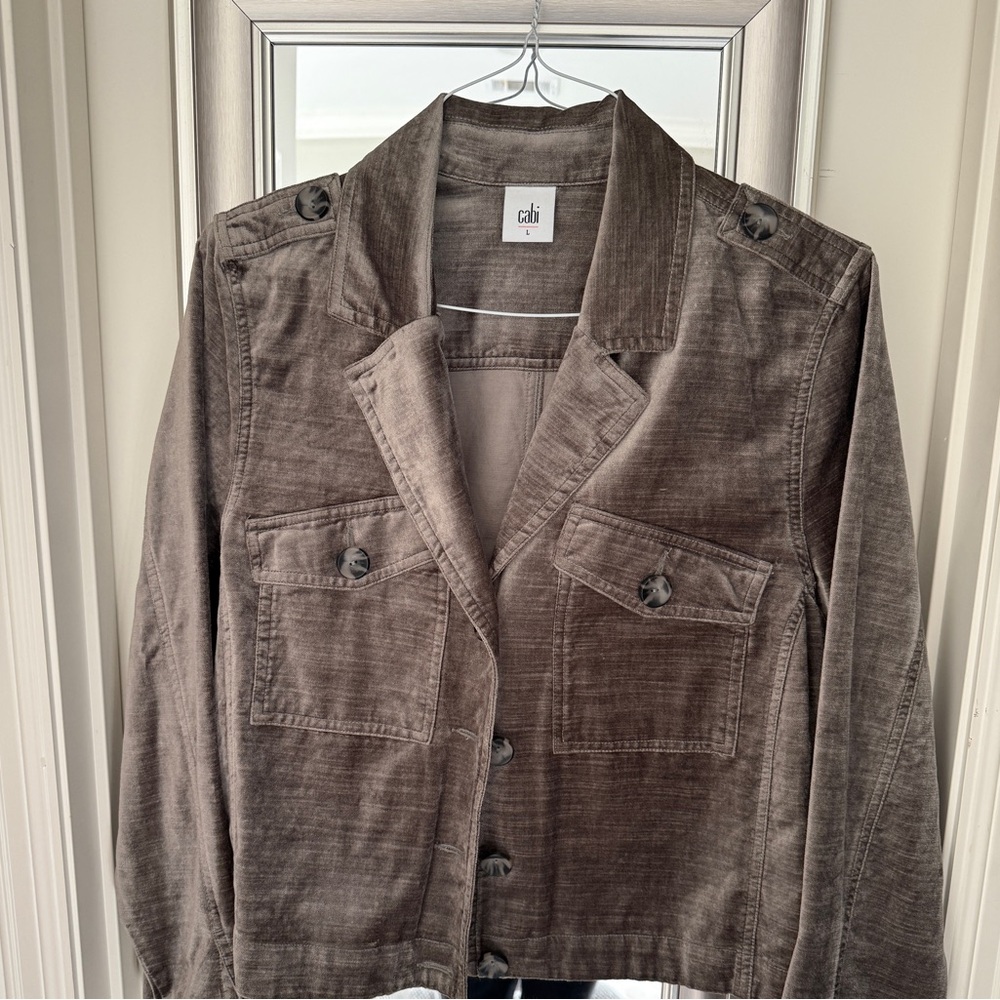 CAbi Taupe Velvet Jacket